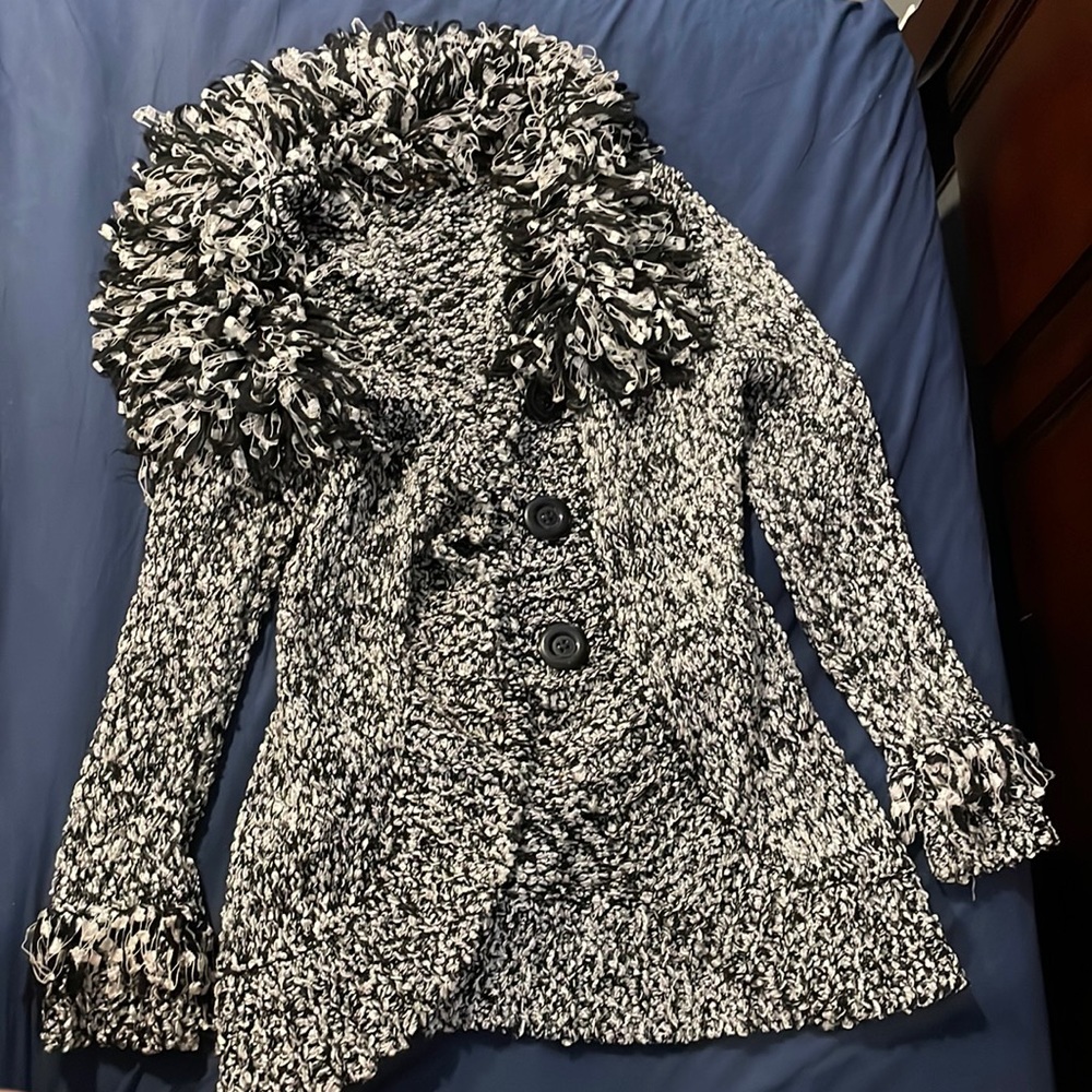 John Fashion button cardigan Sz S. Very soft and stretchy Black/silver